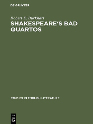 cover image of Shakespeare's Bad Quartos